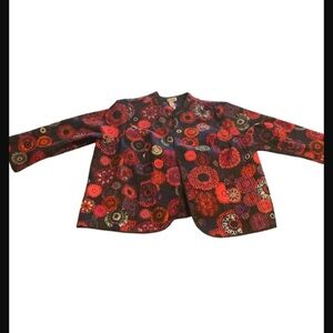 Columbia Red and Pink Floral Blazer